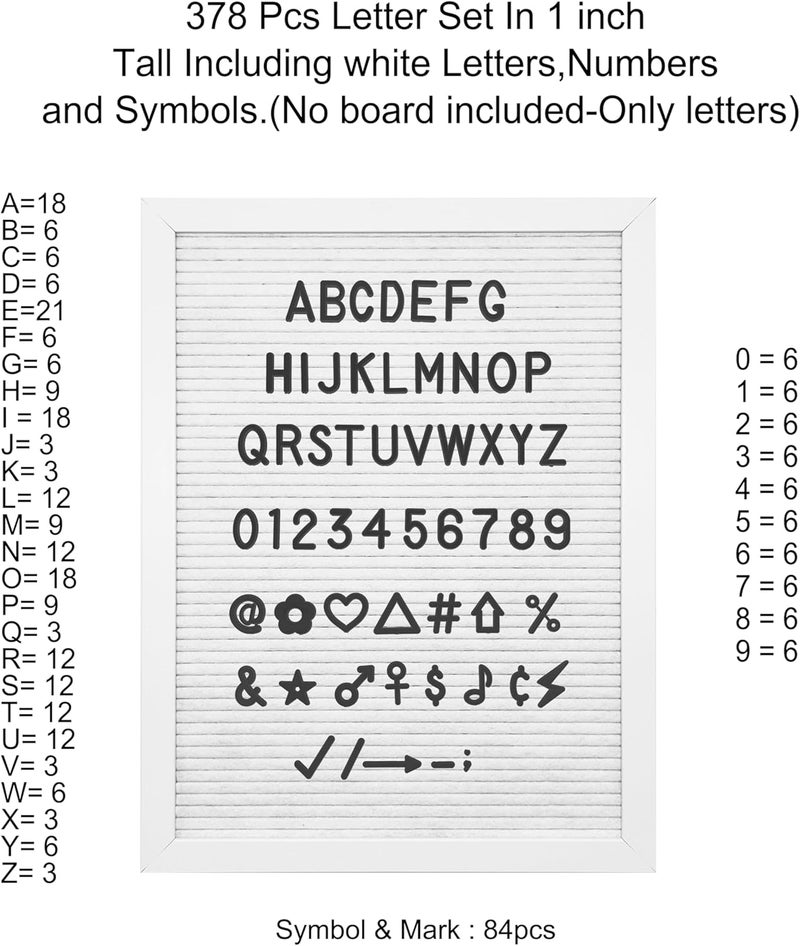G GAMIT Pre-cut 378pcs Standard 1inch Black Letters Only (No Board Included) - Image 3